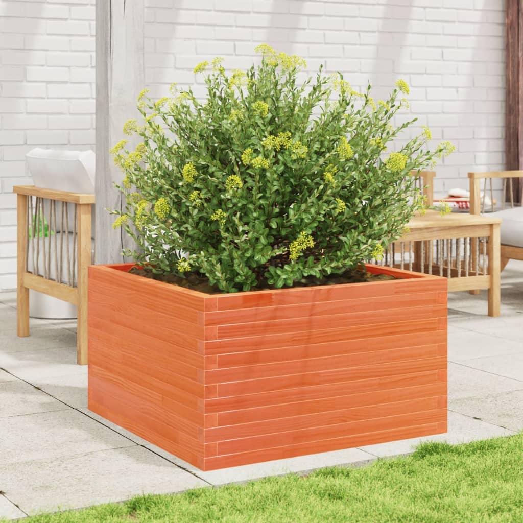 Plantekasse voksbrun 80x80x45,5 cm heltre furu