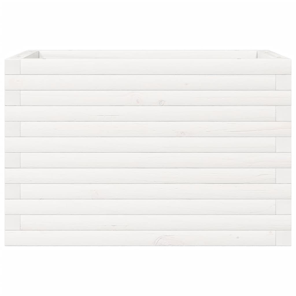 Plantekasse hvit 70x40x45,5 cm heltre furu
