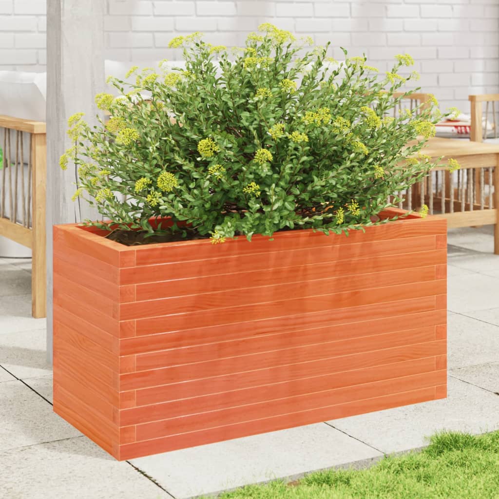 Plantekasse voksbrun 90x40x45,5 cm heltre furu
