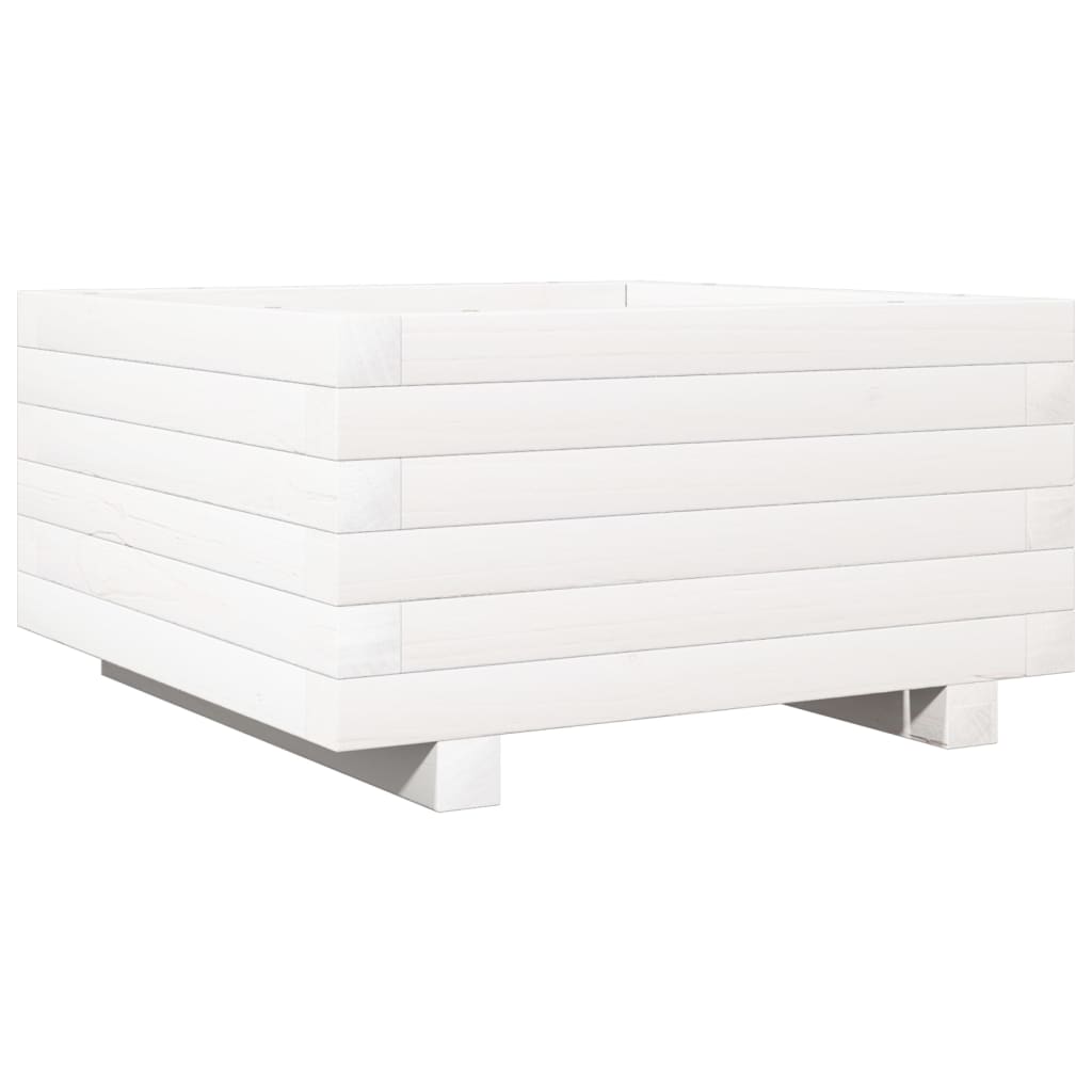 Plantekasse hvit 50x50x26,5 cm heltre furu