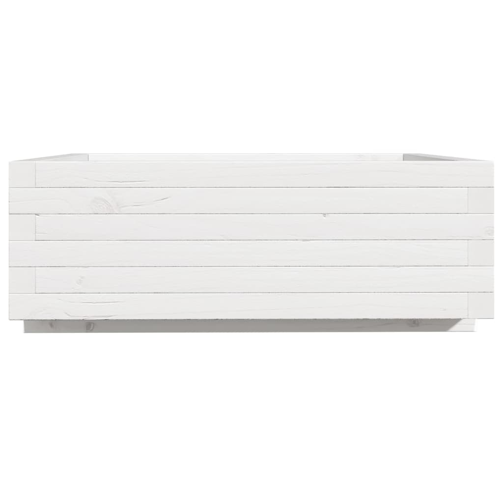 Plantekasse hvit 70x70x26,5 cm heltre furu