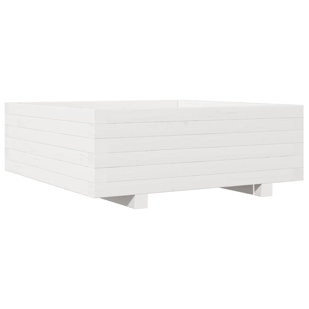 Plantekasse hvit 70x70x26,5 cm heltre furu