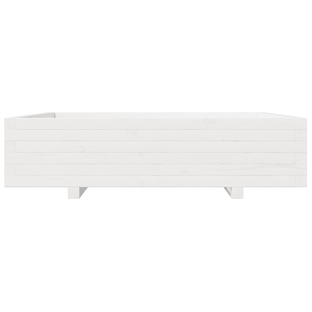 Plantekasse hvit 100x100x26,5 cm heltre furu