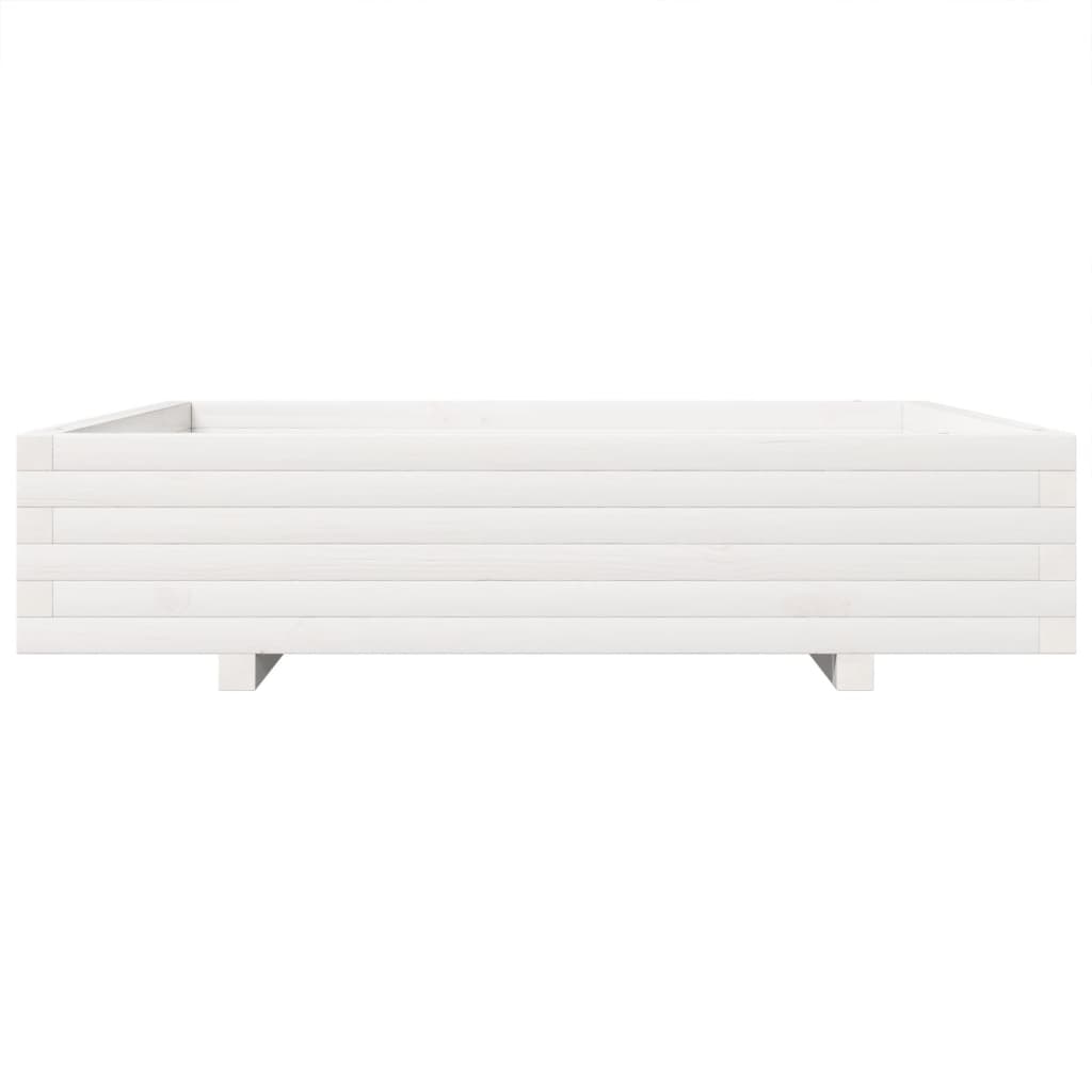 Plantekasse hvit 110x110x26,5 cm heltre furu