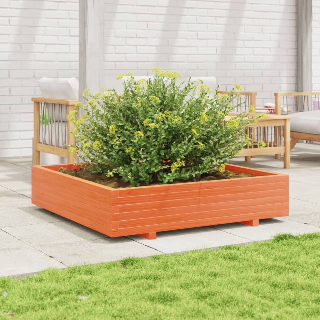 Plantekasse voksbrun 110x110x26,5 cm heltre furu
