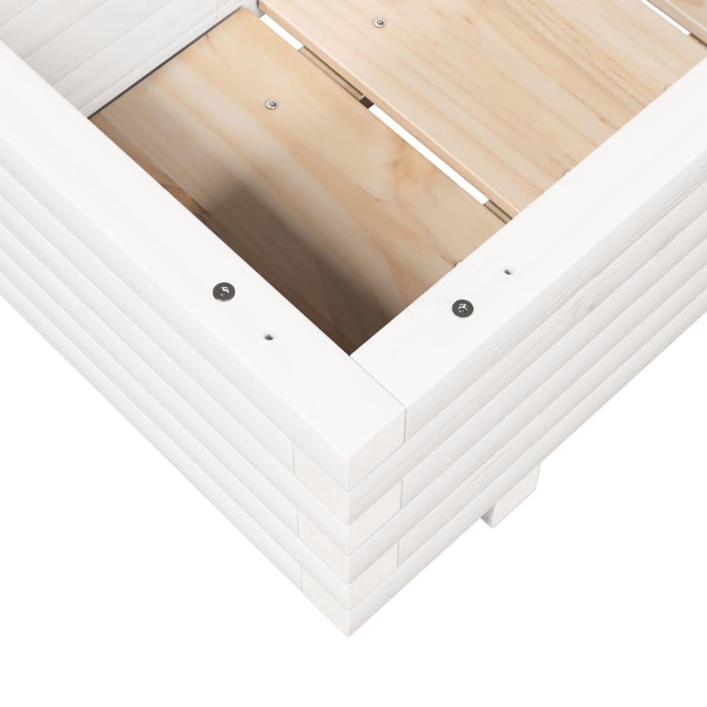 Plantekasse hvit 70x40x26,5 cm heltre furu