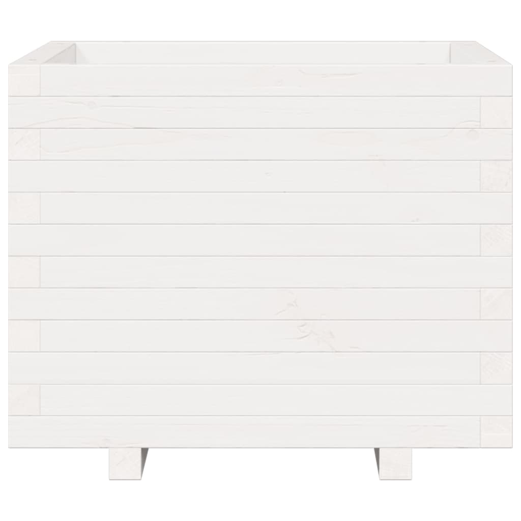 Plantekasse hvit 60x60x49,5 cm heltre furu