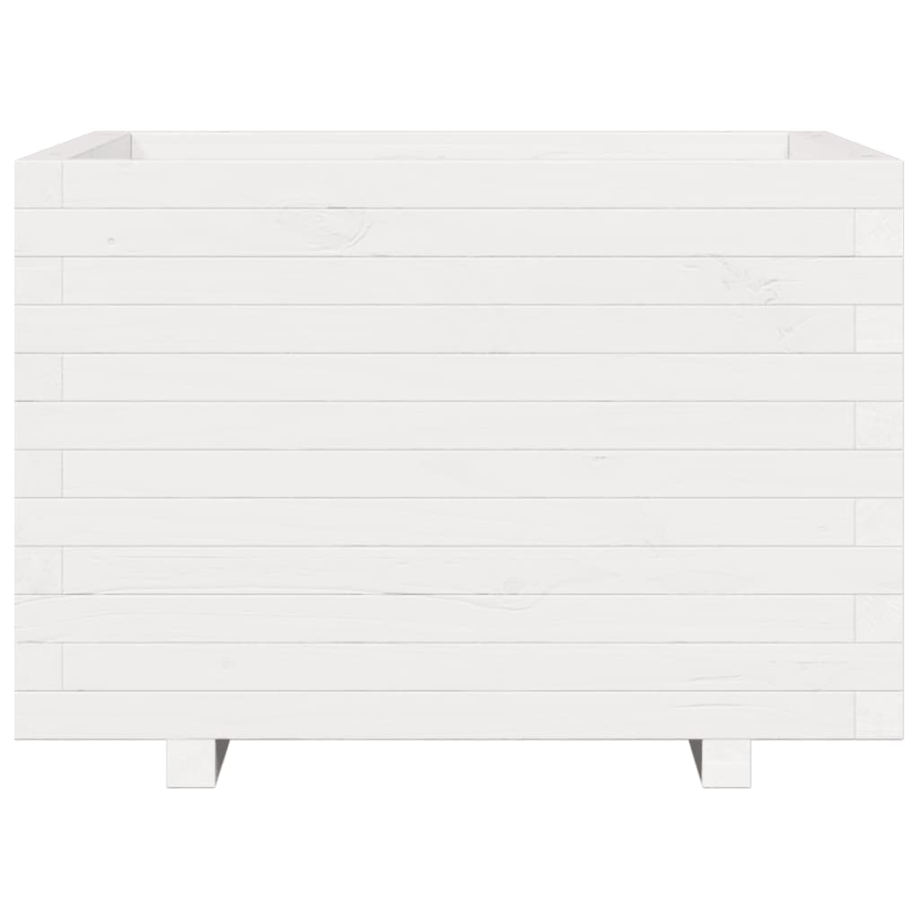 Plantekasse hvit 70x70x49,5 cm heltre furu
