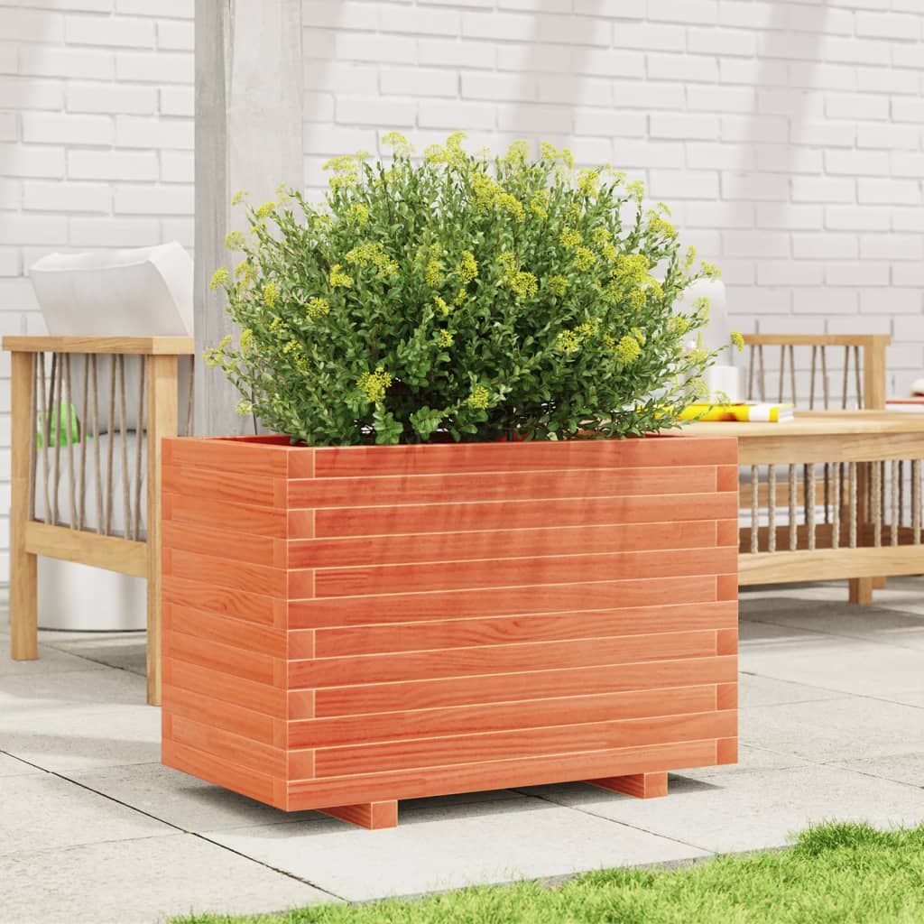 Plantekasse voksbrun 70x40x49,5 cm heltre furu