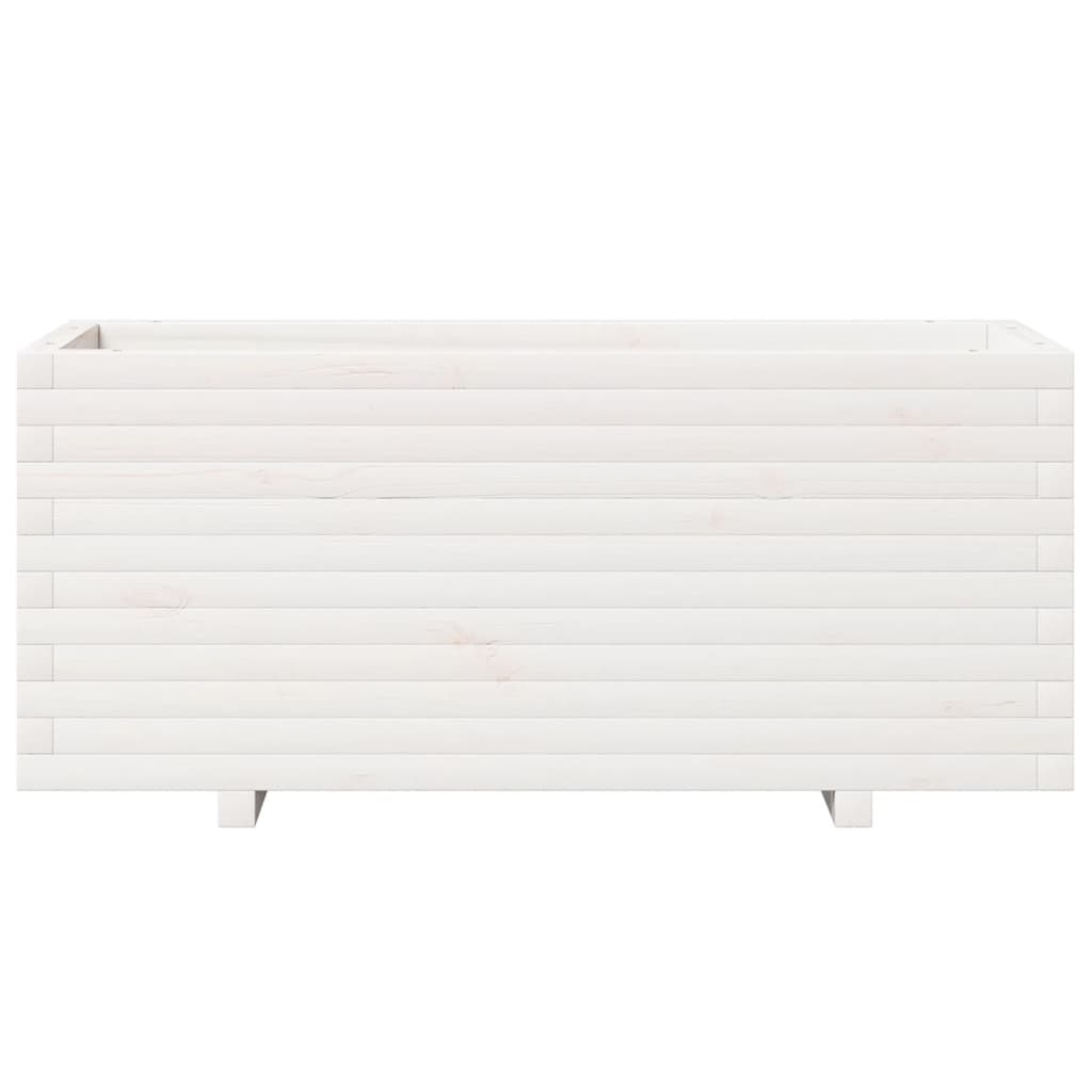 Plantekasse hvit 110x40x49,5 cm heltre furu