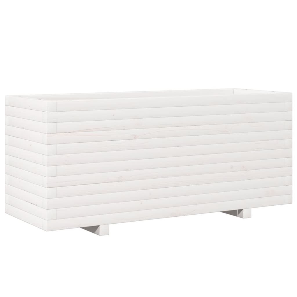 Plantekasse hvit 110x40x49,5 cm heltre furu