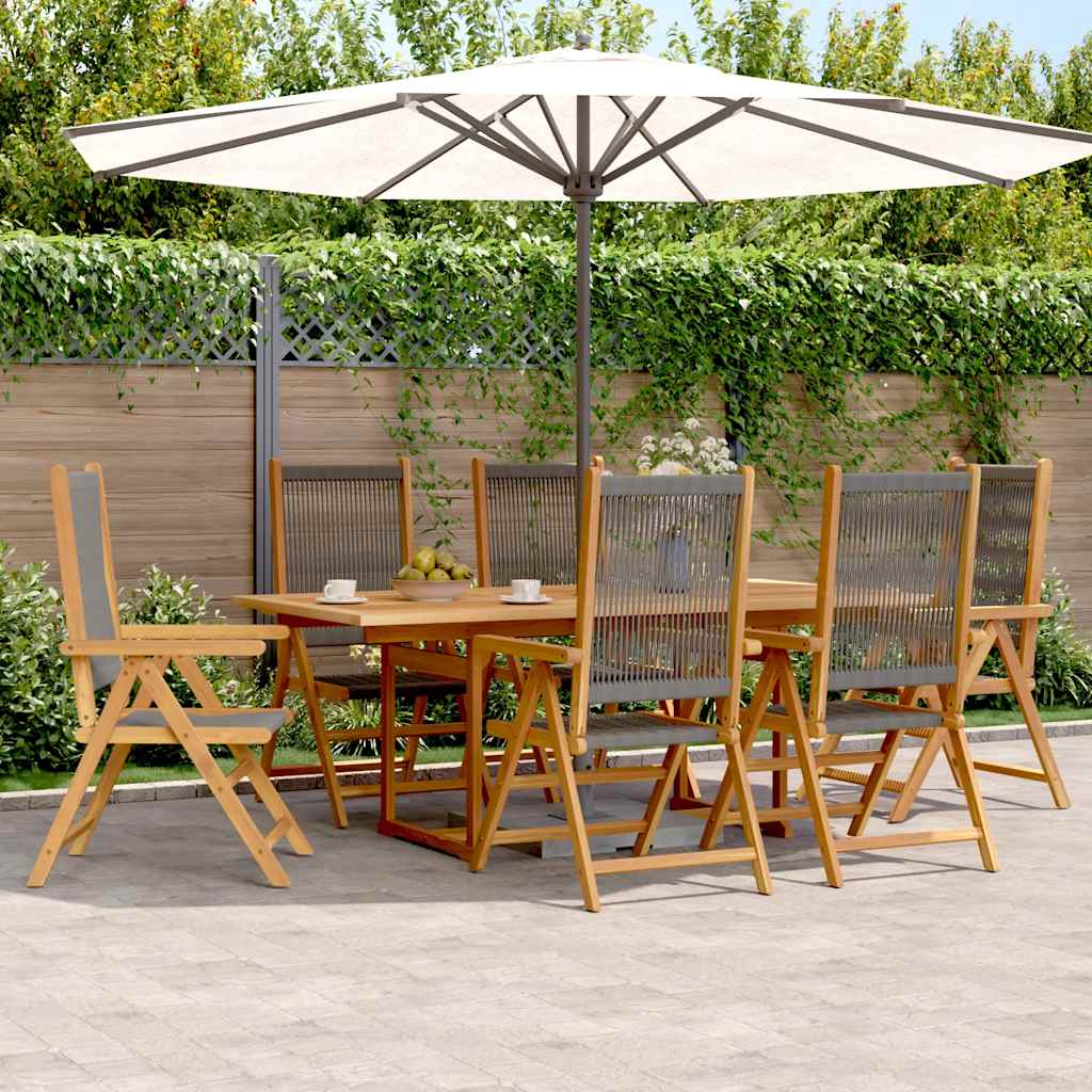 Hagespisegruppe 7 deler grå polypropylen og heltre vidaXL