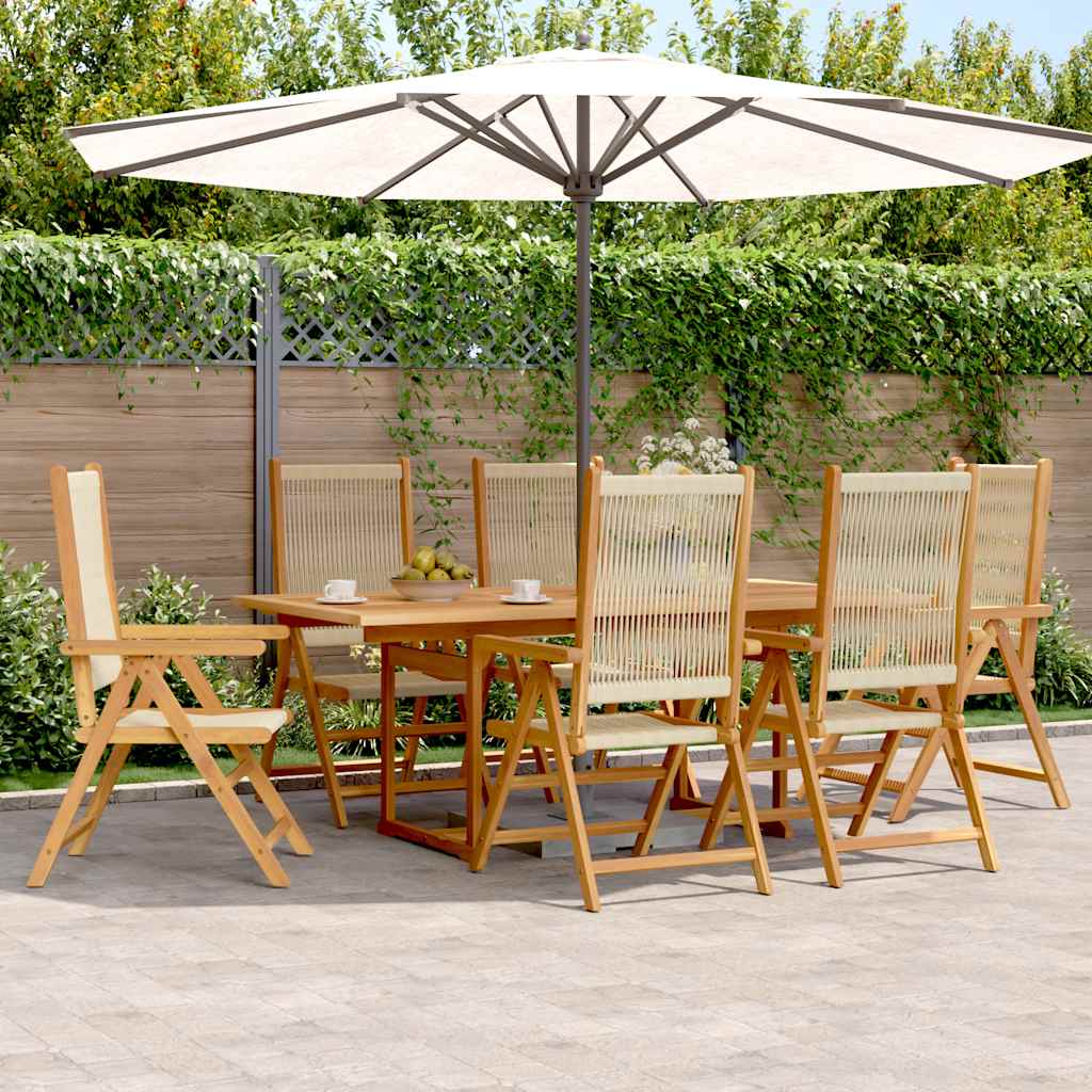 Hagespisegruppe 7 deler beige polypropylen og heltre
