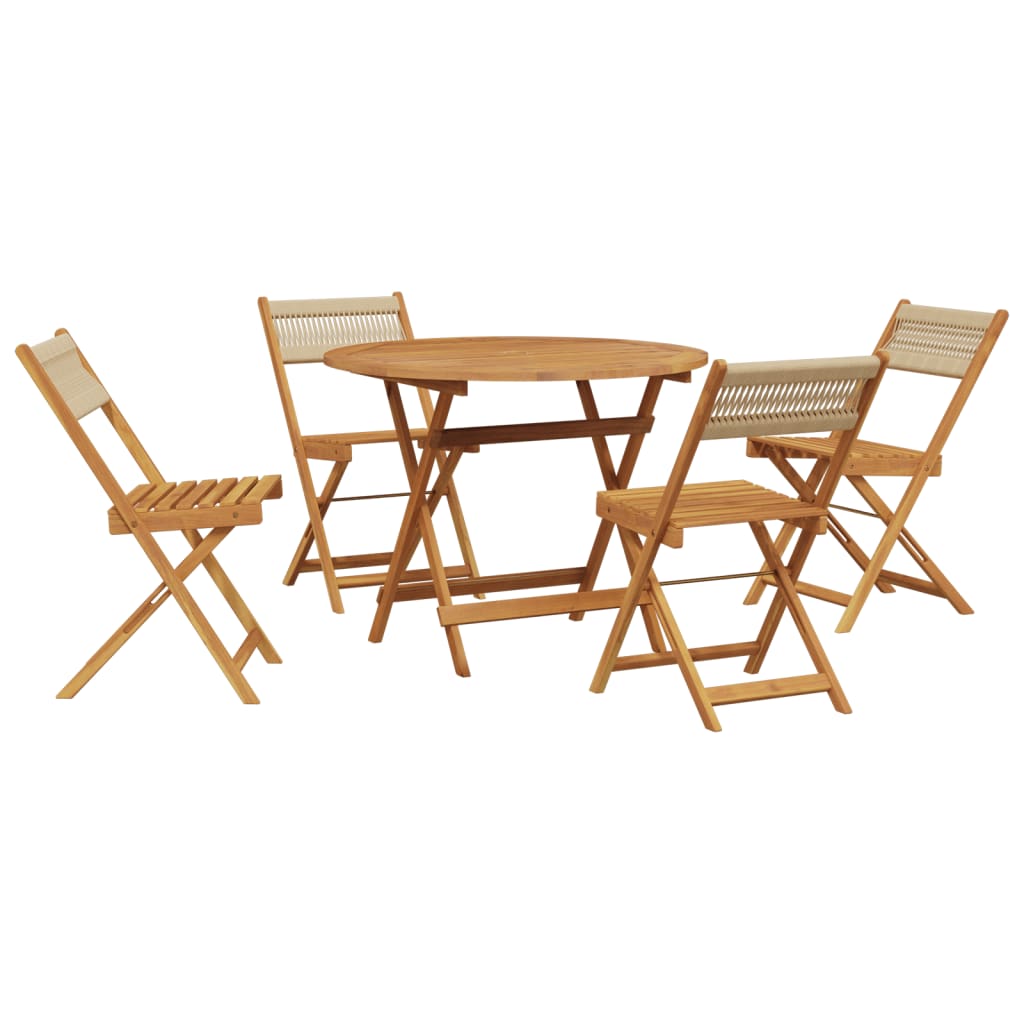 Hagespisegruppe 5 deler beige polypropylen og heltre