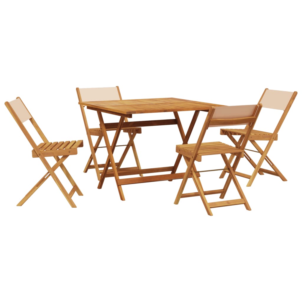 Hagespisegruppe 5 deler beige stoff og heltre