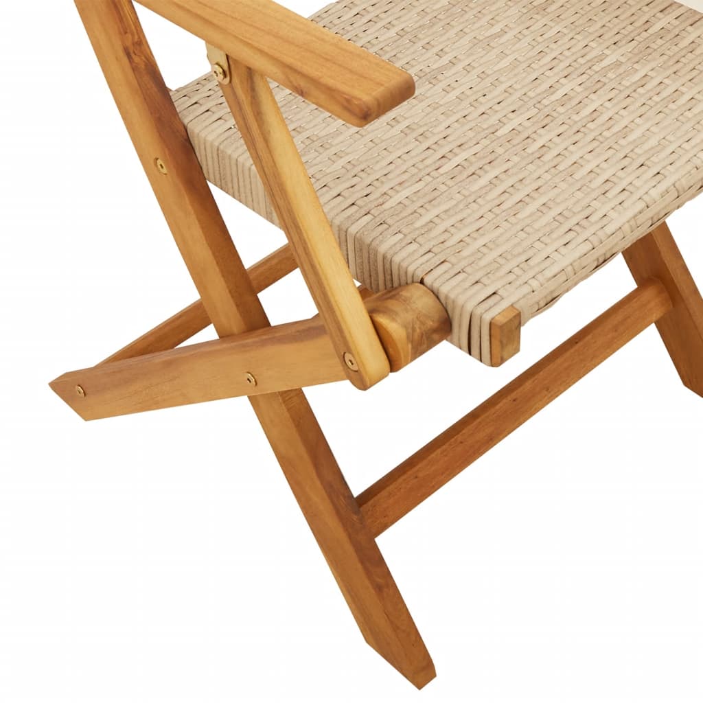 Hagespisegruppe 5 deler beige polyrotting og heltre