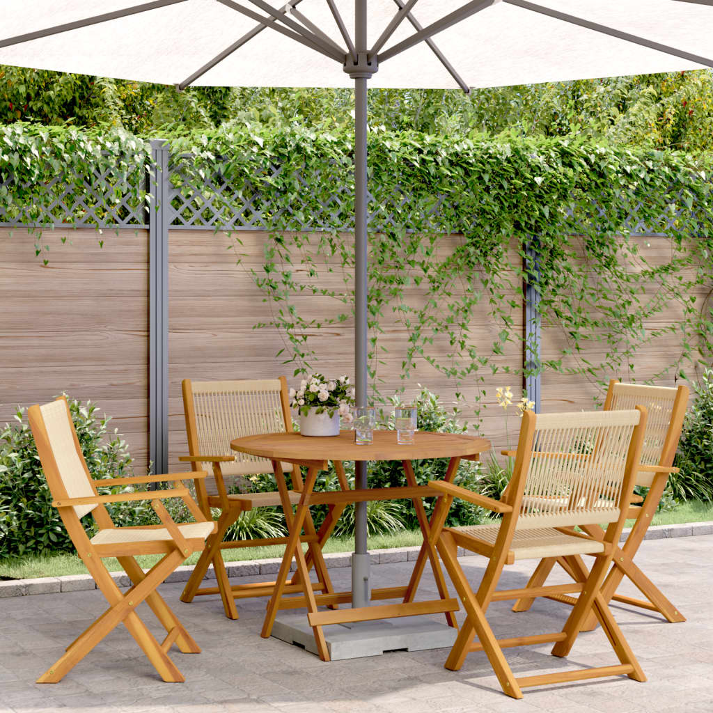 Hagespisegruppe 5 deler beige polypropylen og heltre