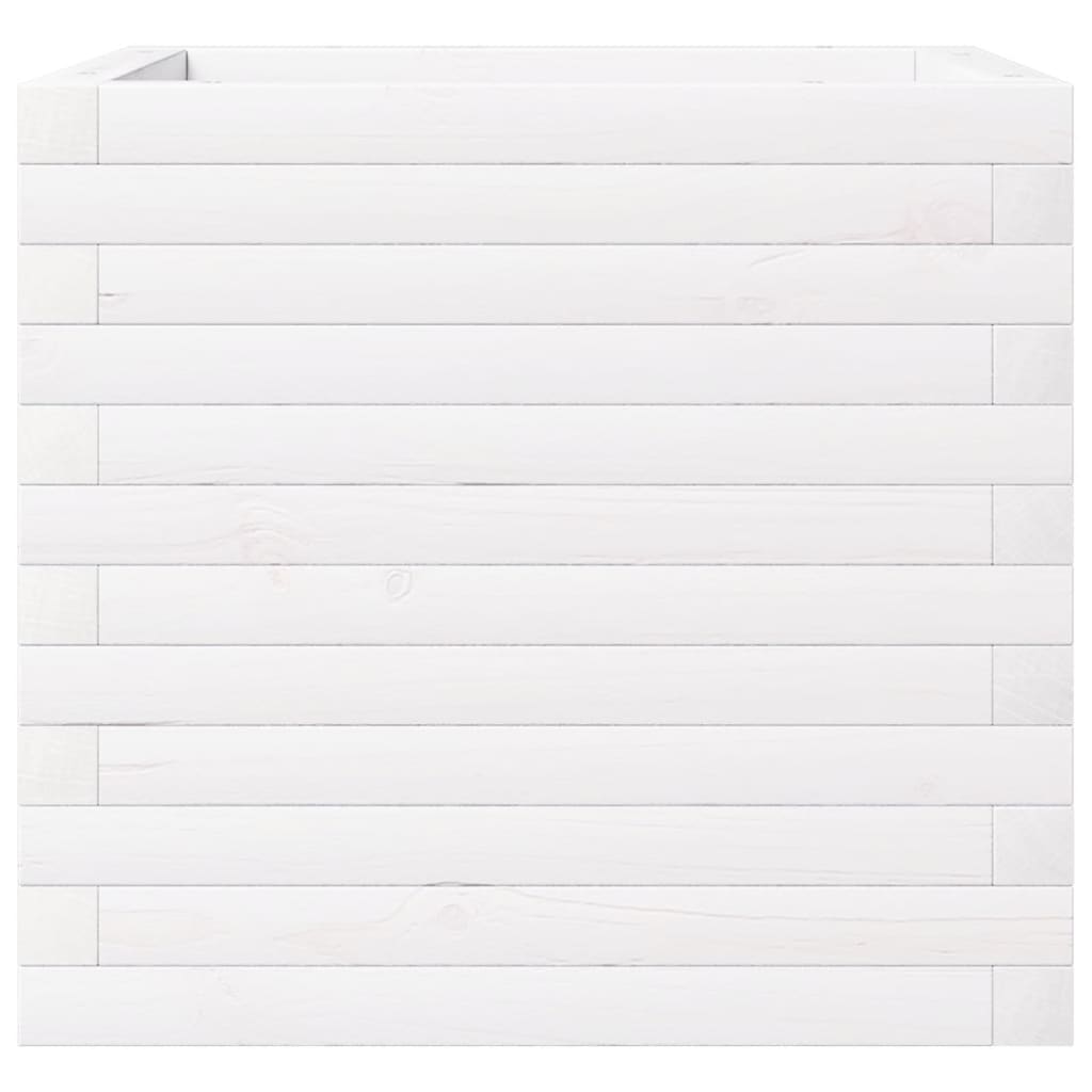 Plantekasse hvit 50x50x46 cm heltre furu
