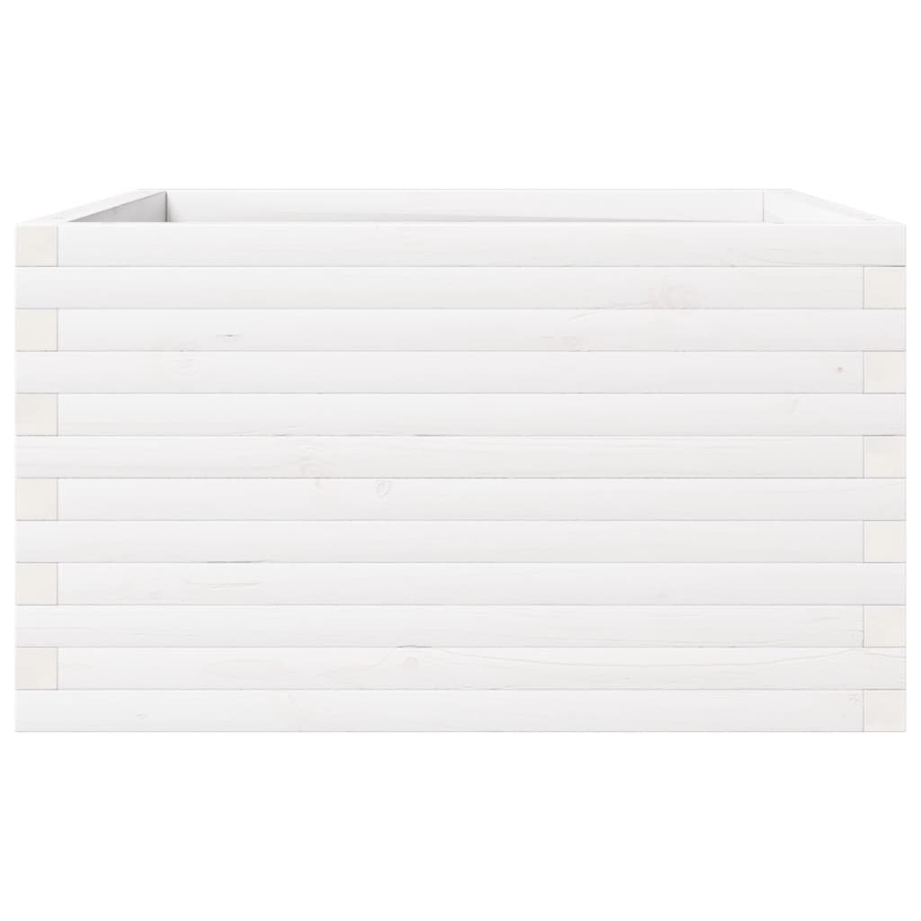 Plantekasse hvit 80x80x46 cm heltre furu