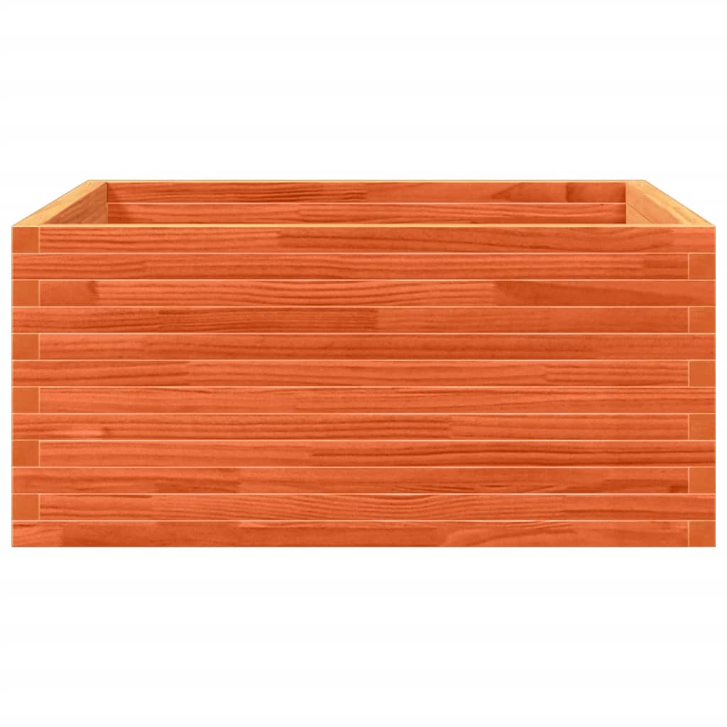 Plantekasse voksbrun 100x100x46 cm heltre furu