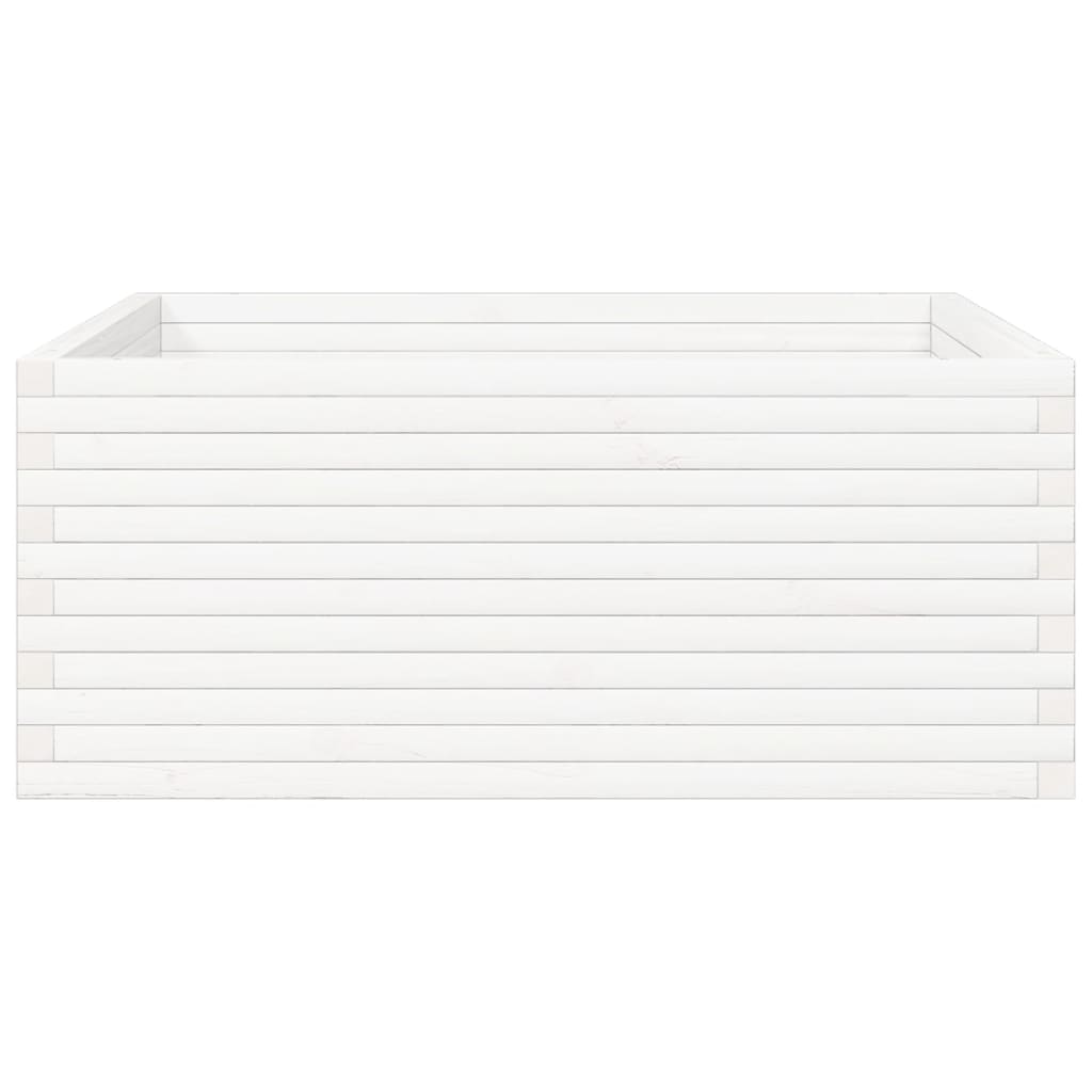 Plantekasse hvit 110x110x46 cm heltre furu