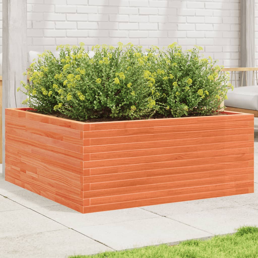 Plantekasse voksbrun 110x110x46 cm heltre furu