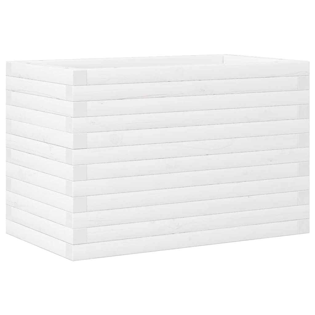 Plantekasse hvit 70x40x46 cm heltre furu