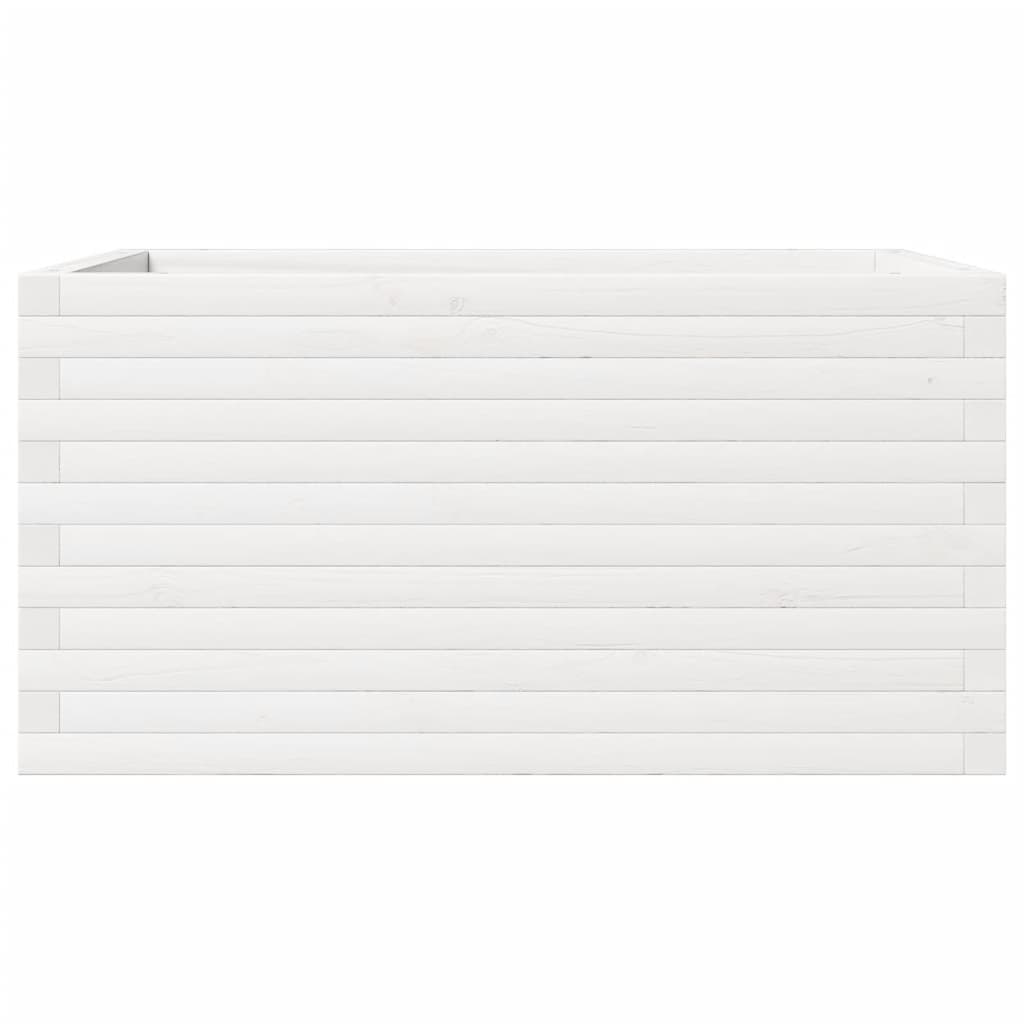 Plantekasse hvit 90x60x46 cm heltre furu