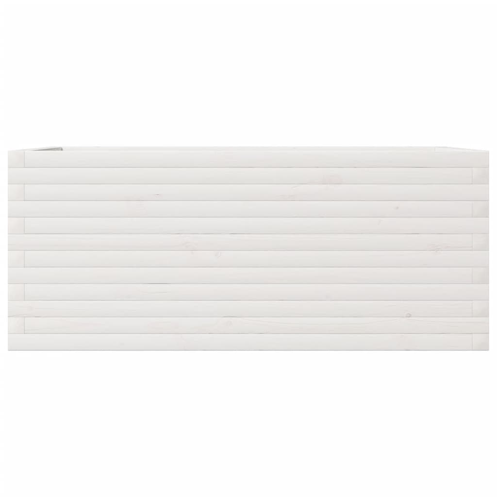 Plantekasse hvit 110x60x46 cm heltre furu