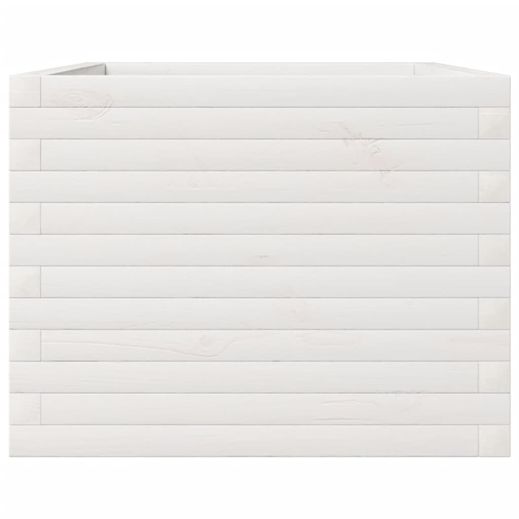 Plantekasse hvit 110x60x46 cm heltre furu