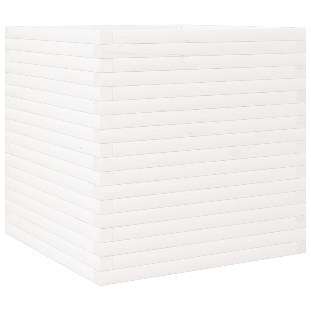 Plantekasse hvit 70x70x68,5 cm heltre furu