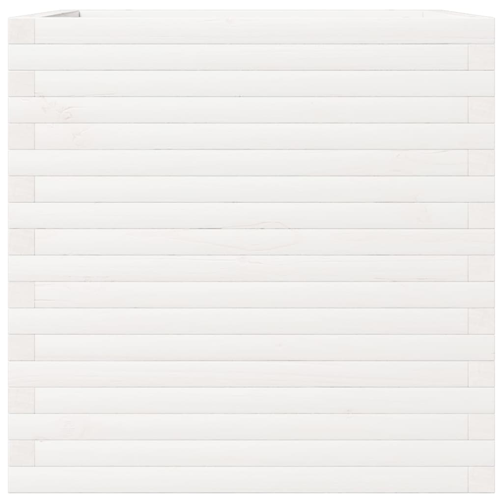 Plantekasse hvit 70x70x68,5 cm heltre furu