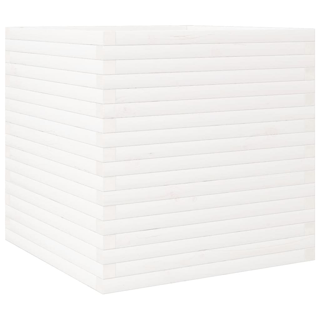 Plantekasse hvit 70x70x68,5 cm heltre furu