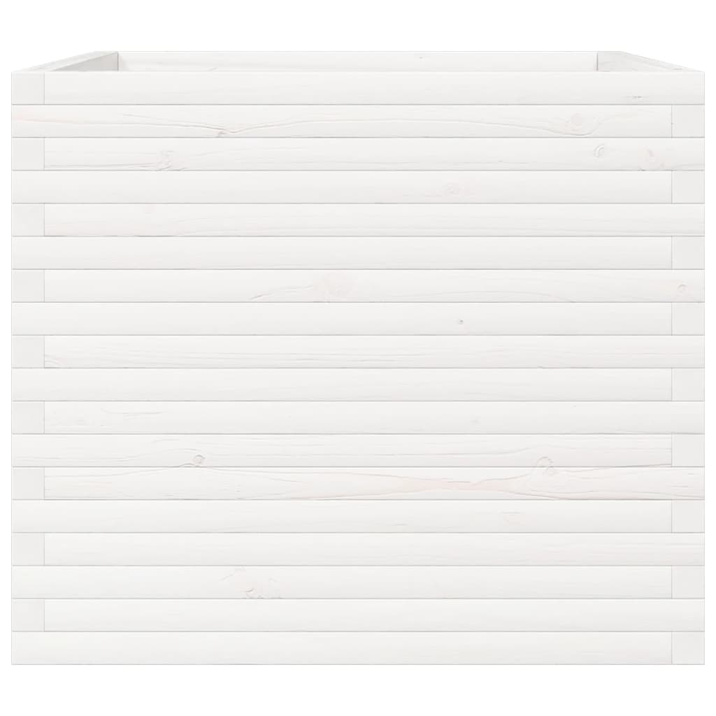 Plantekasse hvit 80x80x68,5 cm heltre furu