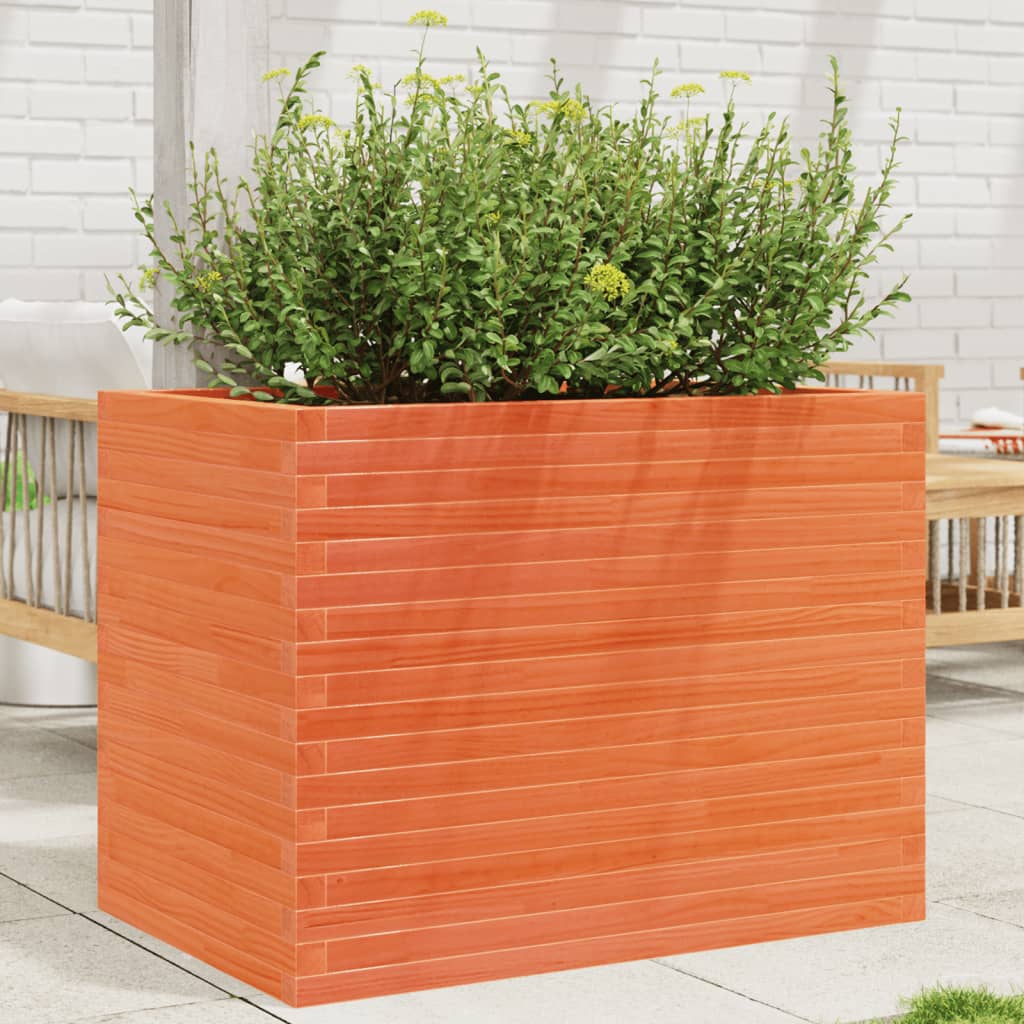 Plantekasse voksbrun 90x60x68,5 cm heltre furu