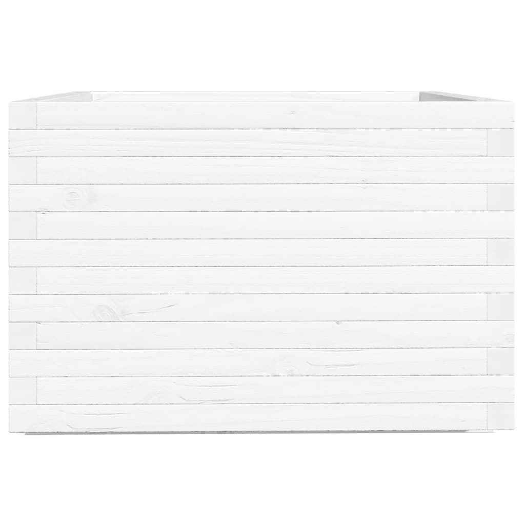 Plantekasse hvit 70x70x49,5 cm heltre furu
