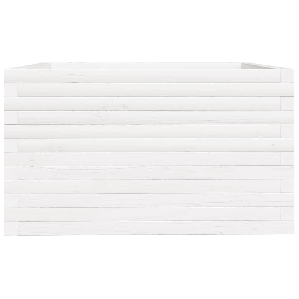 Plantekasse hvit 80x80x49,5 cm heltre furu