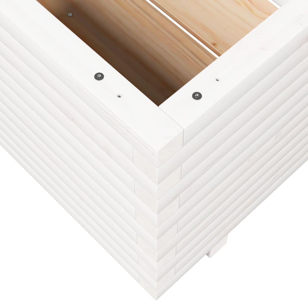 Plantekasse hvit 90x60x49,5 cm heltre furu