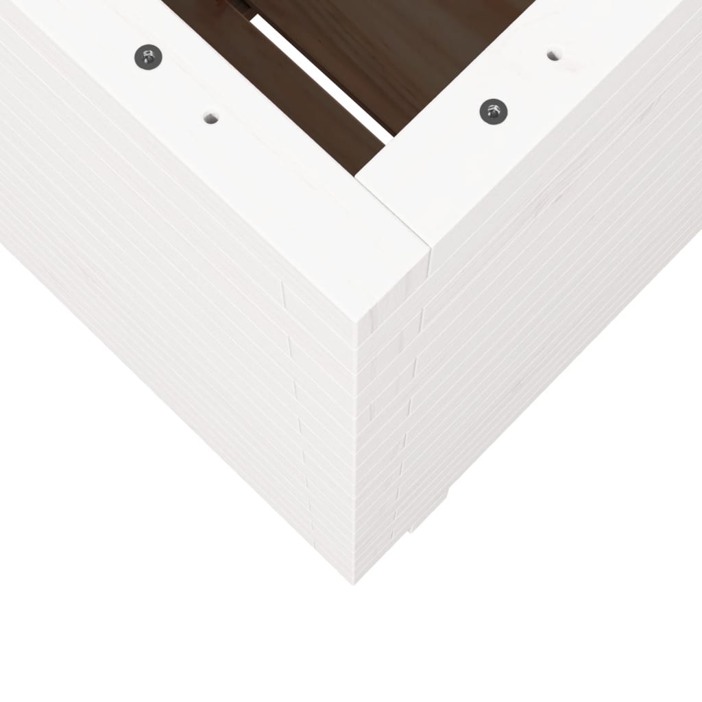Plantekasse hvit 50x50x72,5 cm heltre furu