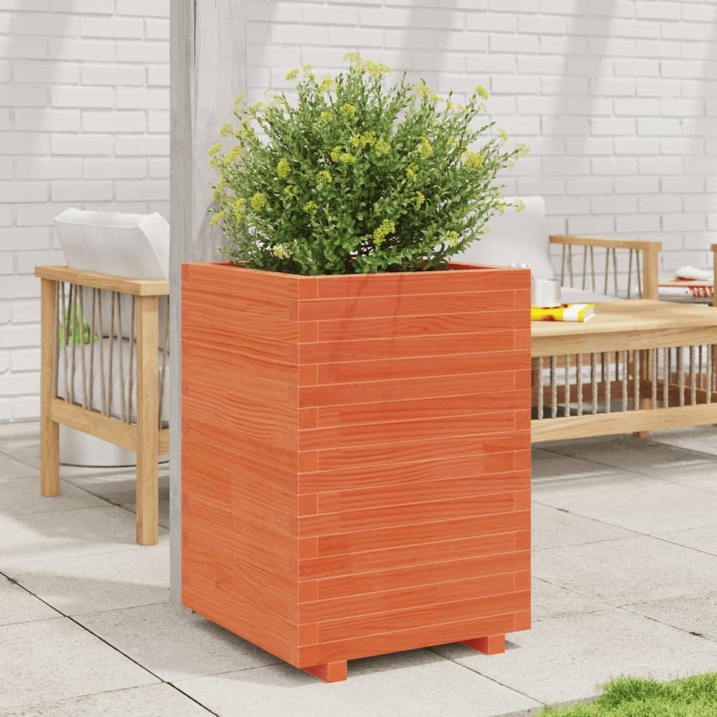 Plantekasse voksbrun 50x50x72,5 cm heltre furu