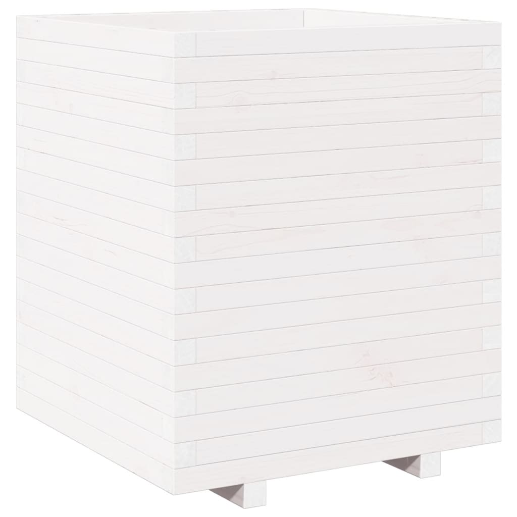 Plantekasse hvit 60x60x72,5 cm heltre furu