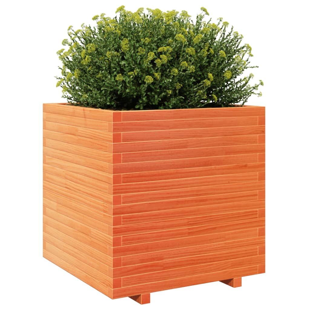 Plantekasse voksbrun 70x70x72,5 cm heltre furu