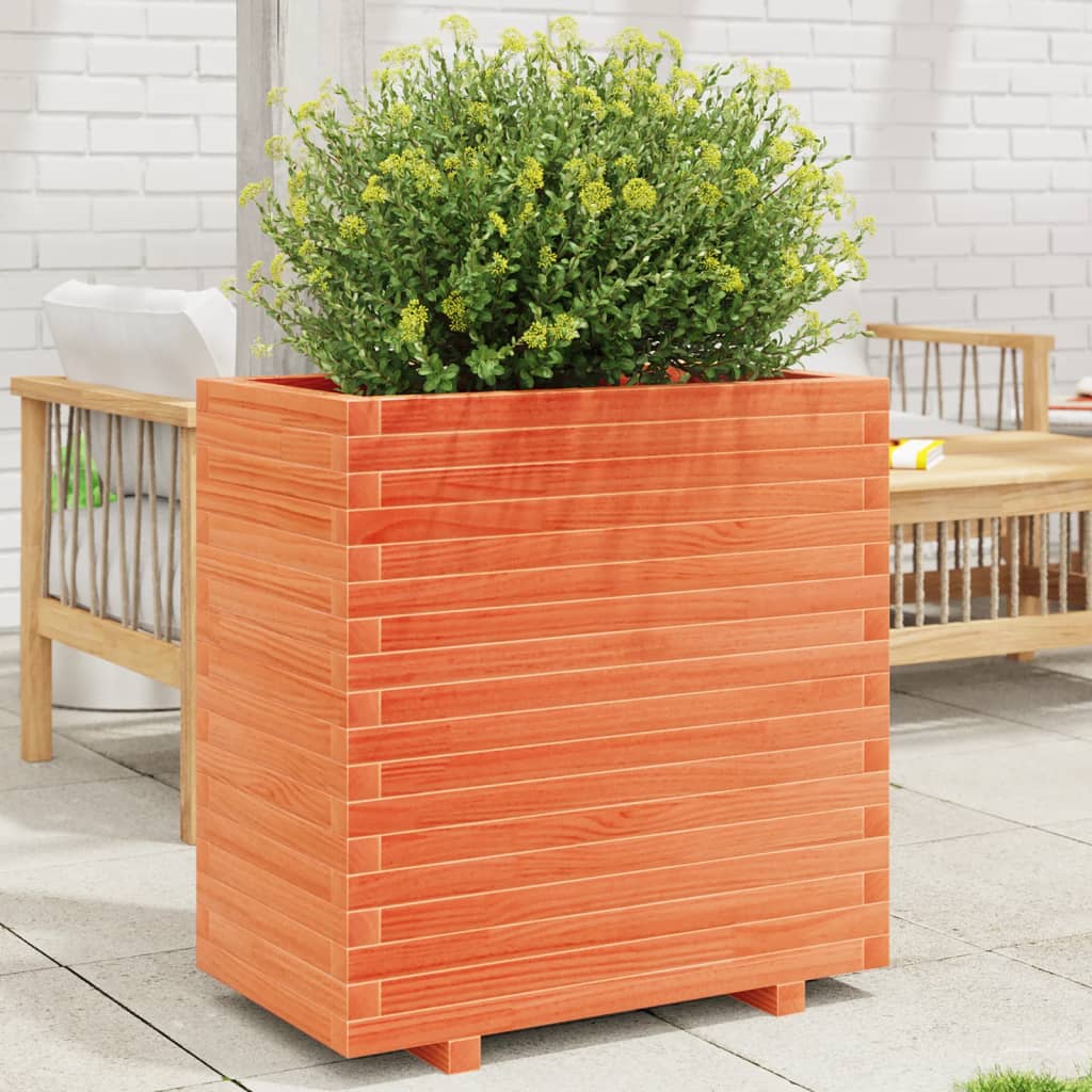 Plantekasse voksbrun 70x40x72,5 cm heltre furu