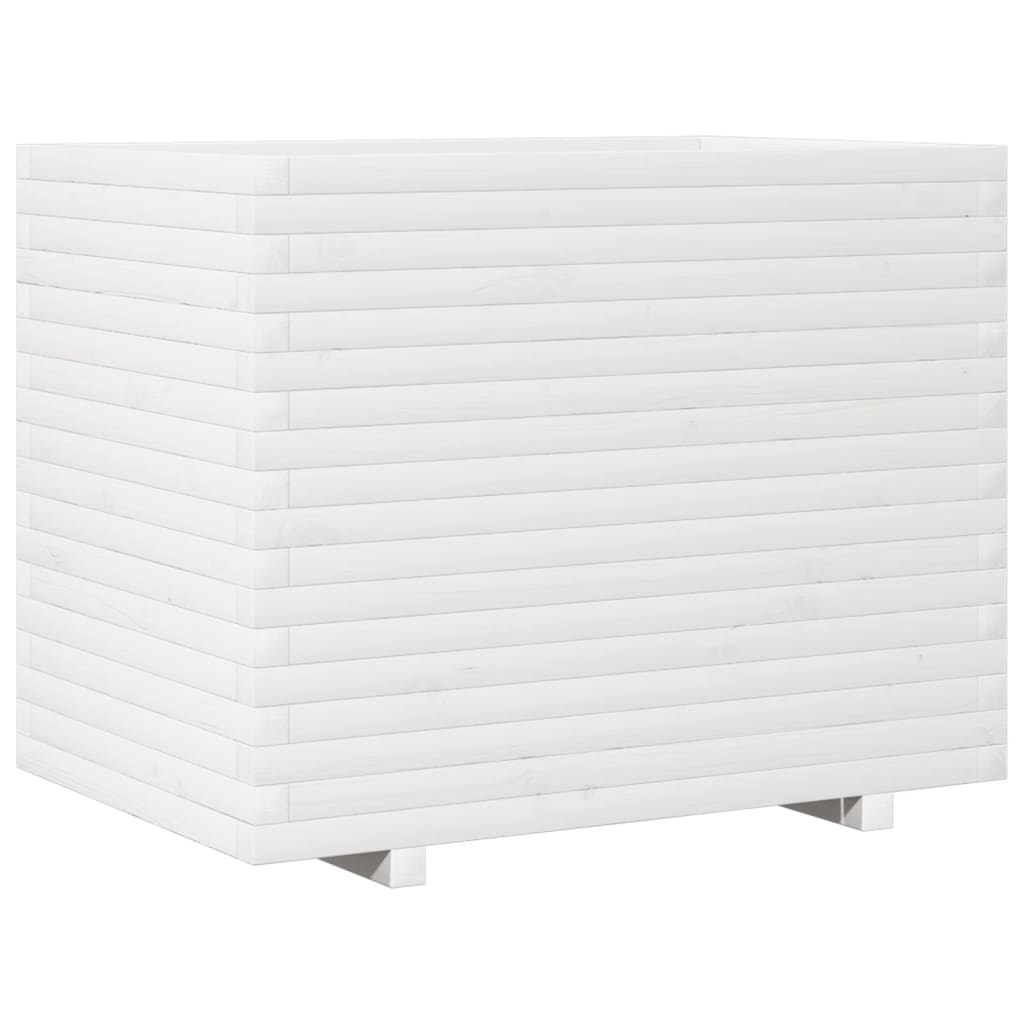 Plantekasse hvit 90x60x72 cm heltre furu