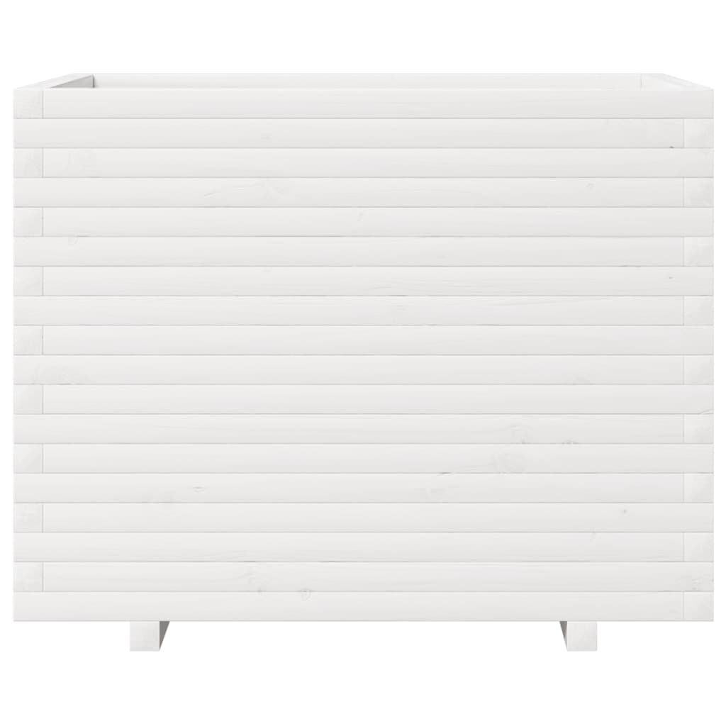 Plantekasse hvit 90x60x72 cm heltre furu