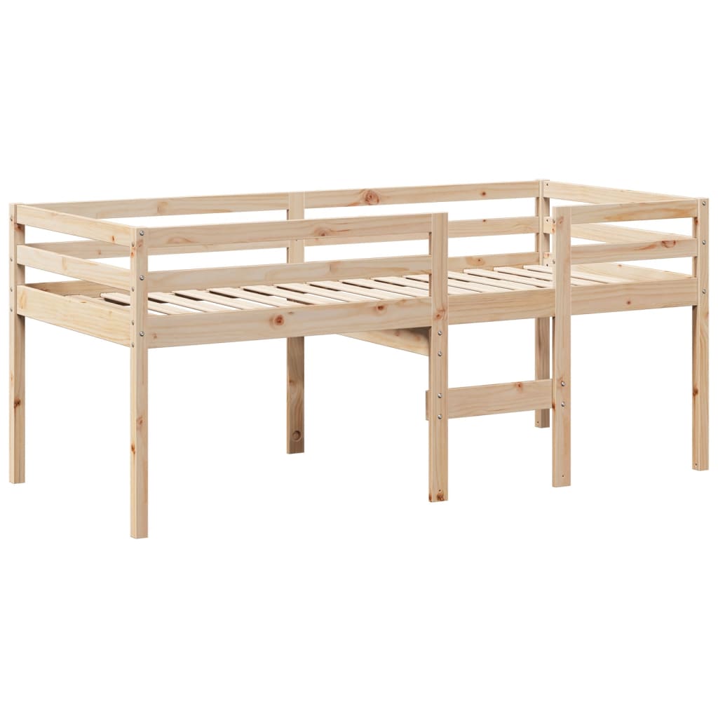 Høyseng med tak 90x200 cm heltre furu