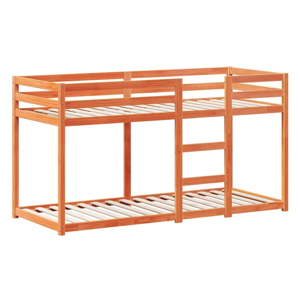 Køyeseng med tak voksbrun 90x200 cm heltre furu