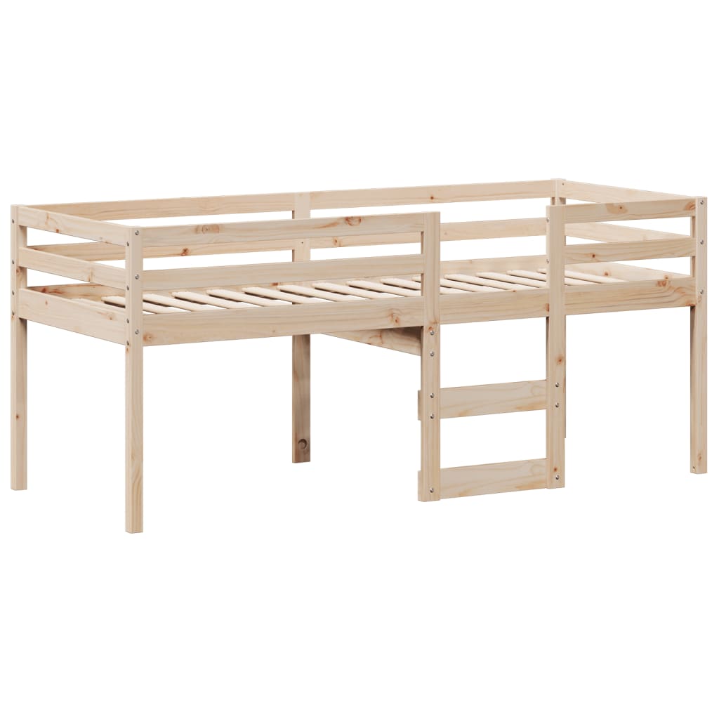 Høyseng med tak 90x200 cm heltre furu