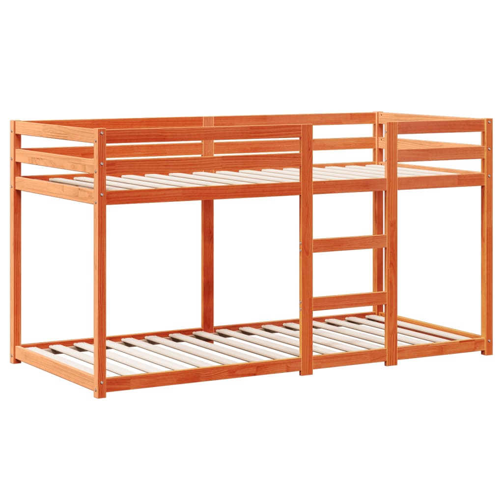 Køyeseng med tak voksbrun 90x190 cm heltre furu