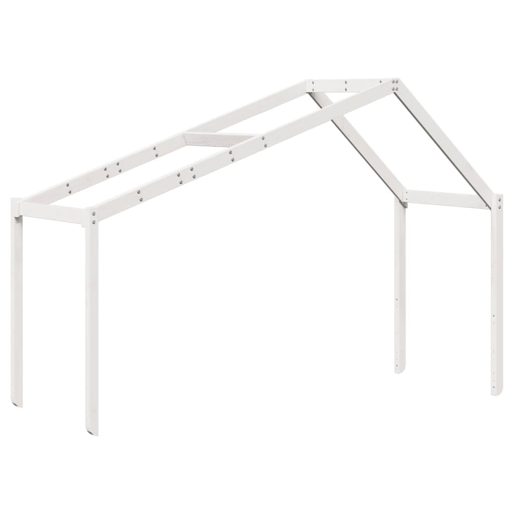 Høyseng med tak hvit 75x190 cm heltre furu